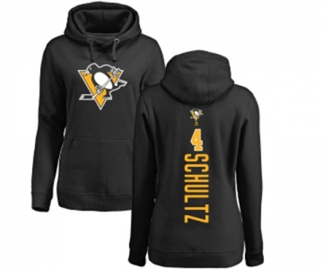 NHL Women Adidas Pittsburgh Penguins #4 Justin Schultz Black Backer Pullover Hoodie