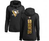 NHL Women Adidas Pittsburgh Penguins #59 Jake Guentzel Black Backer Pullover Hoodie