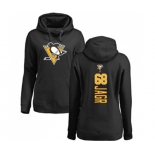 NHL Women Adidas Pittsburgh Penguins #68 Jaromir Jagr Black Backer Pullover Hoodie