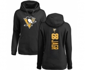 NHL Women Adidas Pittsburgh Penguins #68 Jaromir Jagr Black Backer Pullover Hoodie