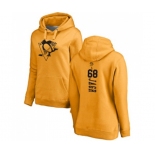 NHL Women Adidas Pittsburgh Penguins #68 Jaromir Jagr Gold One Color Backer Pullover Hoodie