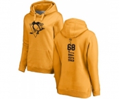 NHL Women Adidas Pittsburgh Penguins #68 Jaromir Jagr Gold One Color Backer Pullover Hoodie