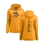 NHL Women Adidas Pittsburgh Penguins #7 Joe Mullen Gold One Color Backer Pullover Hoodie