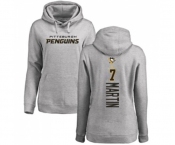 NHL Women Adidas Pittsburgh Penguins #7 Paul Martin Ash Backer Pullover Hoodie