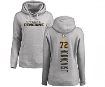 NHL Women Adidas Pittsburgh Penguins #72 Patric Hornqvist Ash Backer Pullover Hoodie