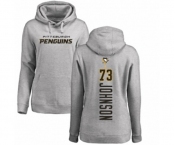 NHL Women Adidas Pittsburgh Penguins #73 Jack Johnson Ash Backer Pullover Hoodie