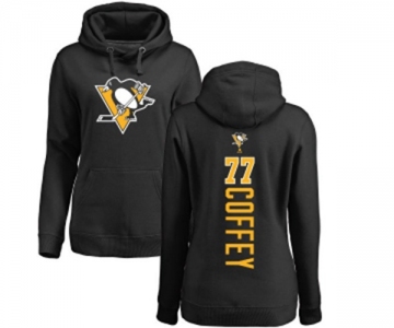 NHL Women Adidas Pittsburgh Penguins #77 Paul Coffey Black Backer Pullover Hoodie