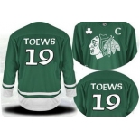 2011 st pattys day chicago blackhawks #19 toews c patch green