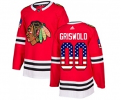 Adidas Chicago Blackhawks #00 Clark Griswold Authentic Red USA Flag Fashion NHL Jersey