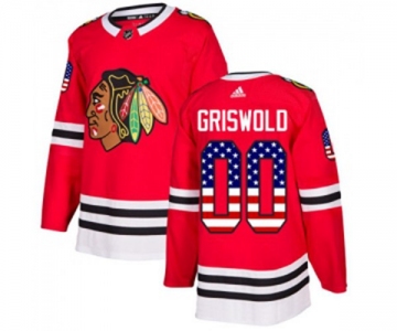 Adidas Chicago Blackhawks #00 Clark Griswold Authentic Red USA Flag Fashion NHL Jersey