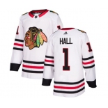 Adidas Chicago Blackhawks #1 Glenn Hall Authentic White Away NHL Jersey