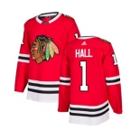 Adidas Chicago Blackhawks #1 Glenn Hall Premier Red Home NHL Jersey