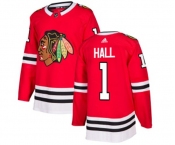 Adidas Chicago Blackhawks #1 Glenn Hall Premier Red Home NHL Jersey