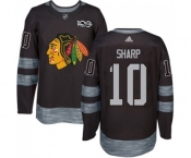 Adidas Chicago Blackhawks #10 Patrick Sharp Authentic Black 1917-2017 100th Anniversary NHL Jersey