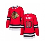 Adidas Chicago Blackhawks #10 Patrick Sharp Authentic Red Drift Fashion NHL Jersey