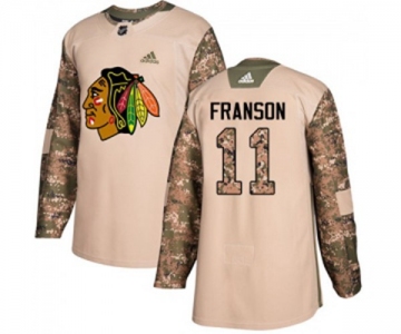 Adidas Chicago Blackhawks #11 Cody Franson Authentic Camo Veterans Day Practice NHL Jersey