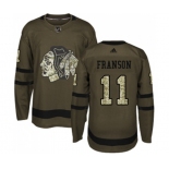 Adidas Chicago Blackhawks #11 Cody Franson Authentic Green Salute to Service NHL Jersey