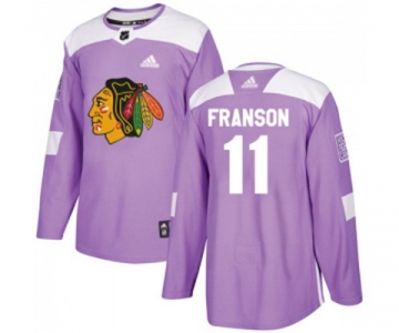 Adidas Chicago Blackhawks #11 Cody Franson Authentic Purple Fights Cancer Practice NHL Jersey