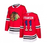 Adidas Chicago Blackhawks #11 Cody Franson Authentic Red USA Flag Fashion NHL Jersey