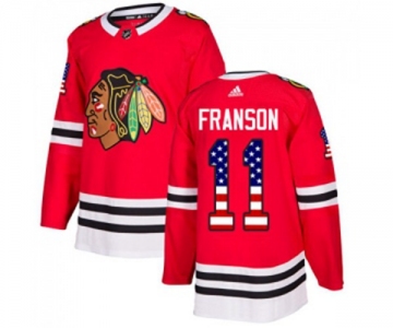 Adidas Chicago Blackhawks #11 Cody Franson Authentic Red USA Flag Fashion NHL Jersey