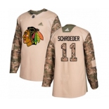 Adidas Chicago Blackhawks #11 Jordan Schroeder Authentic Camo Veterans Day Practice NHL Jersey