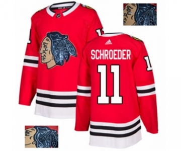 Adidas Chicago Blackhawks #11 Jordan Schroeder Authentic Red Fashion Gold NHL Jersey