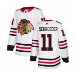 Adidas Chicago Blackhawks #11 Jordan Schroeder Authentic White Away NHL Jersey