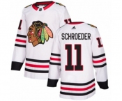 Adidas Chicago Blackhawks #11 Jordan Schroeder Authentic White Away NHL Jersey