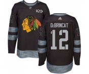 Adidas Chicago Blackhawks #12 Alex DeBrincat Authentic Black 1917-2017 100th Anniversary NHL Jersey