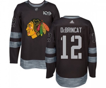 Adidas Chicago Blackhawks #12 Alex DeBrincat Authentic Black 1917-2017 100th Anniversary NHL Jersey