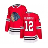 Adidas Chicago Blackhawks #12 Alex DeBrincat Authentic Red Fashion Gold NHL Jersey