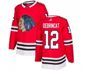 Adidas Chicago Blackhawks #12 Alex DeBrincat Authentic Red Fashion Gold NHL Jersey