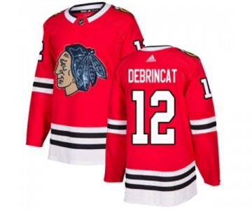 Adidas Chicago Blackhawks #12 Alex DeBrincat Authentic Red Fashion Gold NHL Jersey