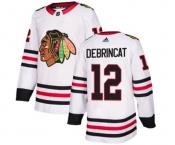 Adidas Chicago Blackhawks #12 Alex DeBrincat Authentic White Away NHL Jersey