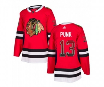 Adidas Chicago Blackhawks #13 CM Punk Authentic Red Drift Fashion NHL Jersey