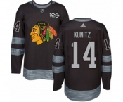 Adidas Chicago Blackhawks #14 Chris Kunitz Authentic Black 1917-2017 100th Anniversary NHL Jersey