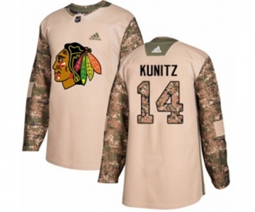 Adidas Chicago Blackhawks #14 Chris Kunitz Authentic Camo Veterans Day Practice NHL Jersey