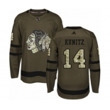 Adidas Chicago Blackhawks #14 Chris Kunitz Authentic Green Salute to Service NHL Jersey