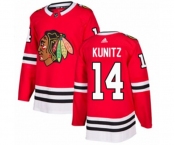 Adidas Chicago Blackhawks #14 Chris Kunitz Authentic Red Home NHL Jersey