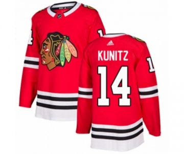 Adidas Chicago Blackhawks #14 Chris Kunitz Authentic Red Home NHL Jersey