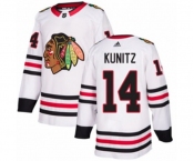 Adidas Chicago Blackhawks #14 Chris Kunitz Authentic White Away NHL Jersey