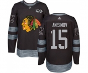 Adidas Chicago Blackhawks #15 Artem Anisimov Authentic Black 1917-2017 100th Anniversary NHL Jersey