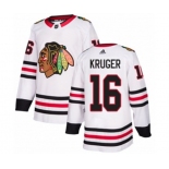 Adidas Chicago Blackhawks #16 Marcus Kruger Authentic White Away NHL Jersey