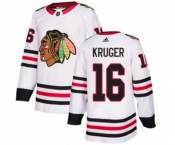 Adidas Chicago Blackhawks #16 Marcus Kruger Authentic White Away NHL Jersey