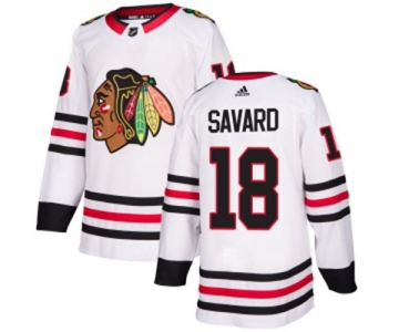 Adidas Chicago Blackhawks #18 Denis Savard Authentic White Away NHL Jersey