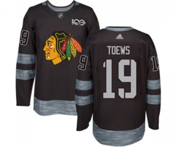 Adidas Chicago Blackhawks #19 Jonathan Toews Authentic Black 1917-2017 100th Anniversary NHL Jersey