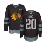 Adidas Chicago Blackhawks #20 Brandon Saad Authentic Black 1917-2017 100th Anniversary NHL Jersey