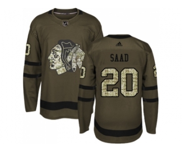 Adidas Chicago Blackhawks #20 Brandon Saad Green Salute to Service Stitched NHL Jersey