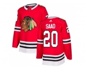 Adidas Chicago Blackhawks #20 Brandon Saad Red Home Authentic Stitched NHL Jersey