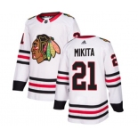 Adidas Chicago Blackhawks #21 Stan Mikita Authentic White Away NHL Jersey